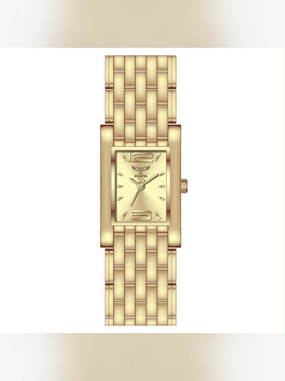 Invicta Specialty Dress Gold Rectangular Linked Bracelet Watch